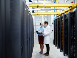 2 people working on data centers.